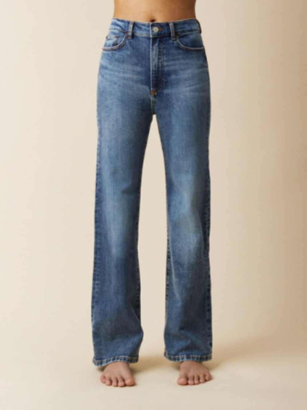 Jeanerica Pyramid Mid Blue Flare High Waisted Jeans
